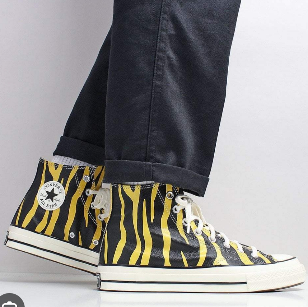 Converse Chuck Taylor Retro 70 Hi Vivid Black Yellow Sulfur Zebra Leather 9